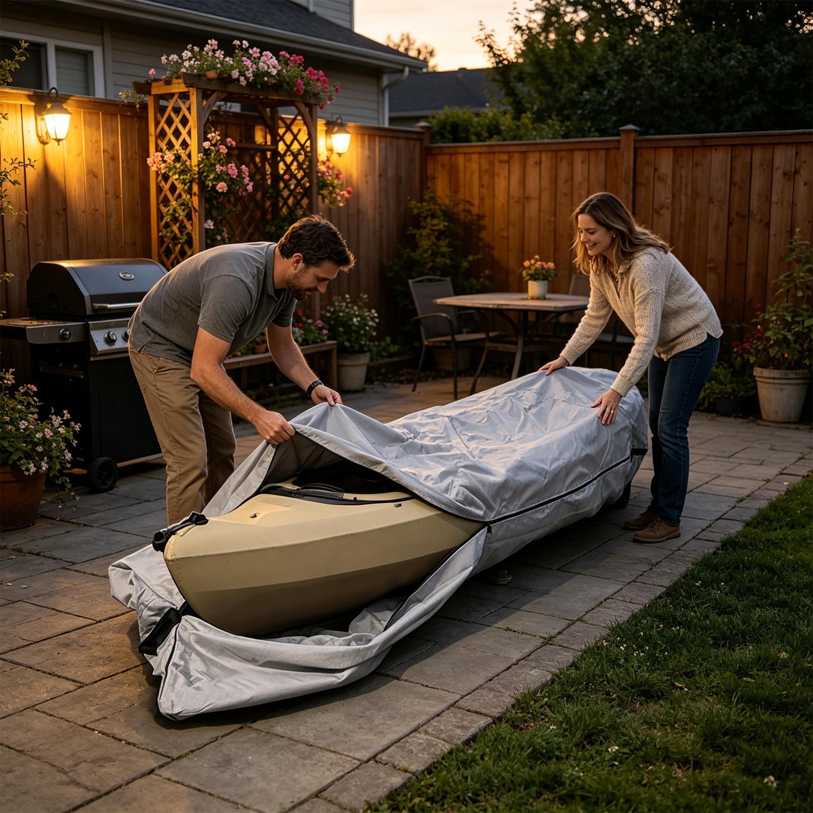 Coperture per kayak per stocca - Fishing Boat Cover recensione e prezzo