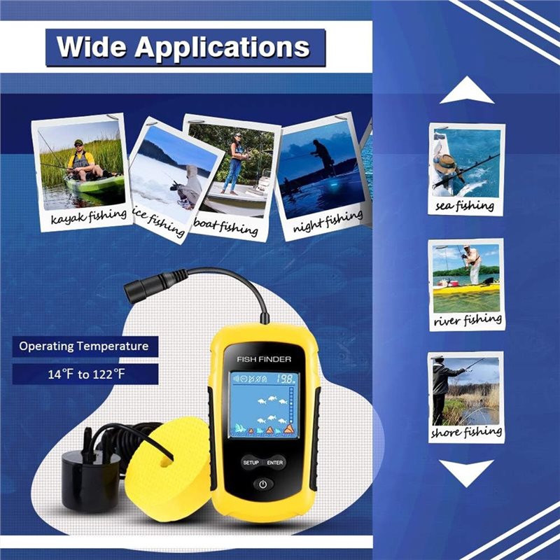 ABUE-Kayak Ecoscandaglio Porta - Fishing Boat Depth Finder recensione e prezzo